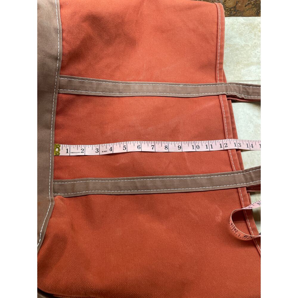 L.L.Bean Boat and Tote Bag Canvas Rust Orange Cotton USA Monogram Cooper - Picture 12 of 15